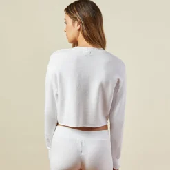 Sweatshirts*MONROW Cropped Boyfriend Sweatshirt WHITE