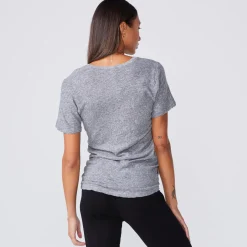 Tees*MONROW Fitted V Neck Tee - Color GRANITE