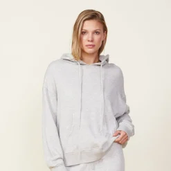 Hoodies*MONROW Fleece Slouchy Pullover Hoody HEATHERGREY