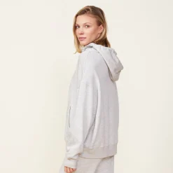 Hoodies*MONROW Fleece Slouchy Pullover Hoody HEATHERGREY