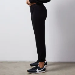 Sweats*MONROW French Terry Crop Elastic Waist Sweat BLACK