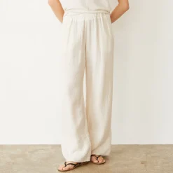 Pants*MONROW Gauze Wide Leg Pant PEARL