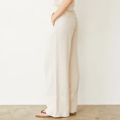 Pants*MONROW Gauze Wide Leg Pant PEARL