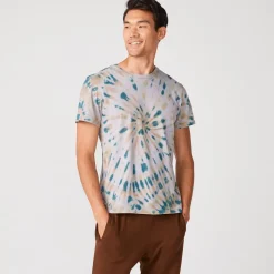 Men's Tops|Mens Sale*MONROW Kaleidoscope Tie Dye Relaxed Crew VINTAGEBLACK