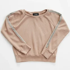 Kids*MONROW Kids Chevron Trim Raglan Sweatshirt TAUPE