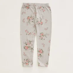 Kids*MONROW Kids Elastic Waist Sweats With Floral Print DOVEGREY