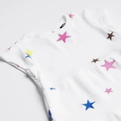 Kids*MONROW Kids Embroidered Color Stars Ruffle Dress NATURAL