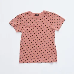 Kids*MONROW Kids Heart Crew Neck ANTIQUEROSE