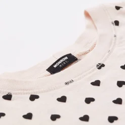 Kids*MONROW Kids Heart Crew Neck DUSTYPINK