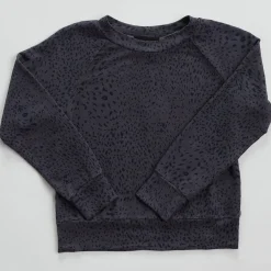 Kids*MONROW Kids Mini Cheetah Raglan Sweatshirt VINTAGEBLACK