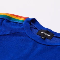 Kids*MONROW Kids Supersoft Rainbow Stripe Raglan ELECTRICBLUE