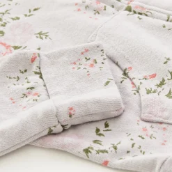 Kids*MONROW Kids Zip Up Hoody With Floral Print DOVEGREY