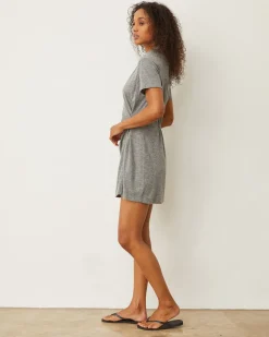 Dresses*MONROW Knit Wrap Dress GRANITE