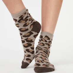 Socks|Accessories*MONROW Leopard Calf Socks ICEDCOFFEE
