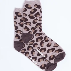Socks|Accessories*MONROW Leopard Calf Socks ICEDCOFFEE