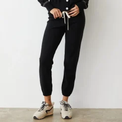 Soft Knit|Travel Essentials*MONROW Lightknit Contrast Stitch Vintage Sweat BLACK