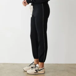 Soft Knit|Travel Essentials*MONROW Lightknit Contrast Stitch Vintage Sweat BLACK
