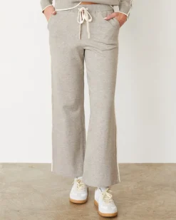 Soft Knit|Travel Essentials*MONROW Lightknit Pant With Contrast Piping HEATHERGREY