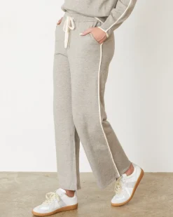 Soft Knit|Travel Essentials*MONROW Lightknit Pant With Contrast Piping HEATHERGREY