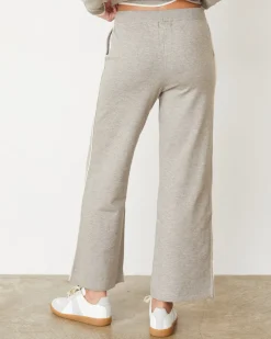 Soft Knit|Travel Essentials*MONROW Lightknit Pant With Contrast Piping HEATHERGREY