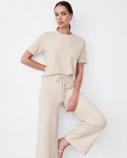 Soft Knit|Sets*MONROW Light Soft Knit Basic Tee SAND