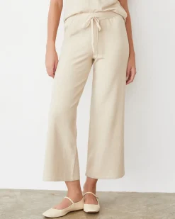 Soft Knit|Sets*MONROW Light Soft Knit Crop Lounge Pant SAND