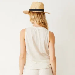 Tanks*MONROW Linen Jersey Relaxed Tank PEARL