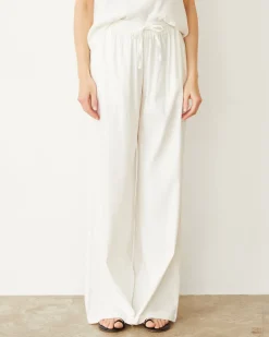 Pants*MONROW Linen Wide Leg Pant PEARL