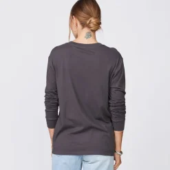 Long Sleeve*MONROW Long Sleeve Ex-Boyfriend Pocket Crew FADEDBLACK
