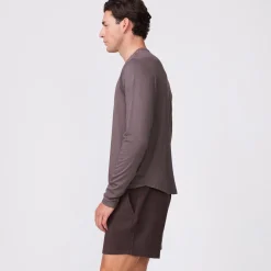 Men's Tops|Mens Sale*MONROW Long Sleeve Henley COCOA