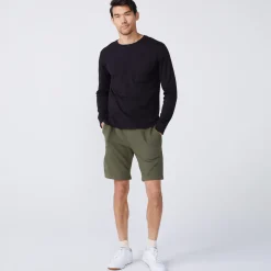 Men's Tops|Mens Sale*MONROW Long Sleeve Pocket Crew BLACK