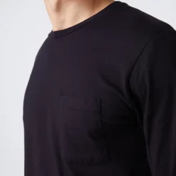 Men's Tops|Mens Sale*MONROW Long Sleeve Pocket Crew BLACK