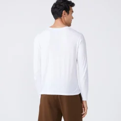 Men's Tops|Mens Sale*MONROW Long Sleeve Pocket Crew WHITE