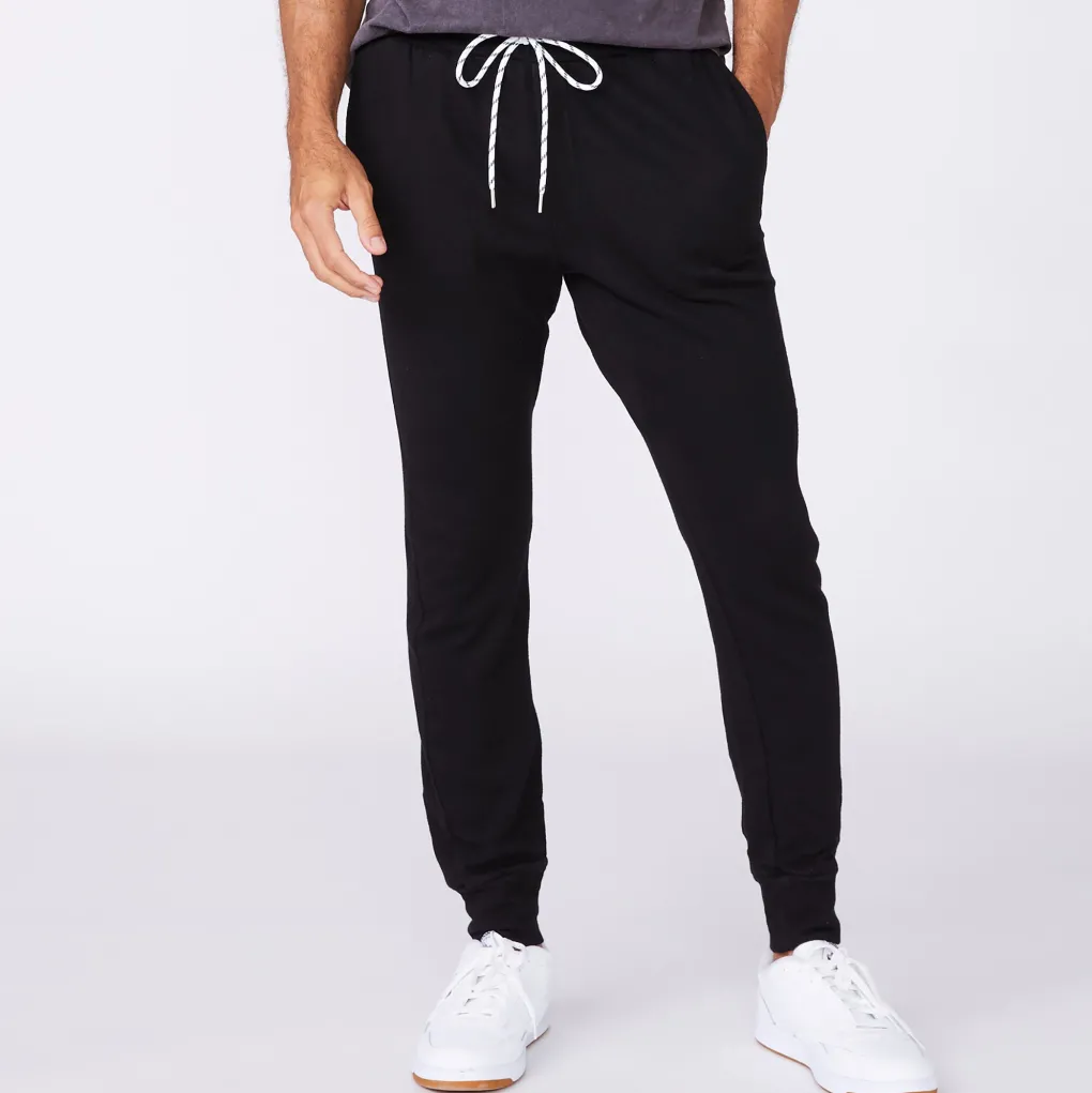 Men's Bottoms|Mens Sale*MONROW Men's Bungee Cord Joggers - Color BLACK