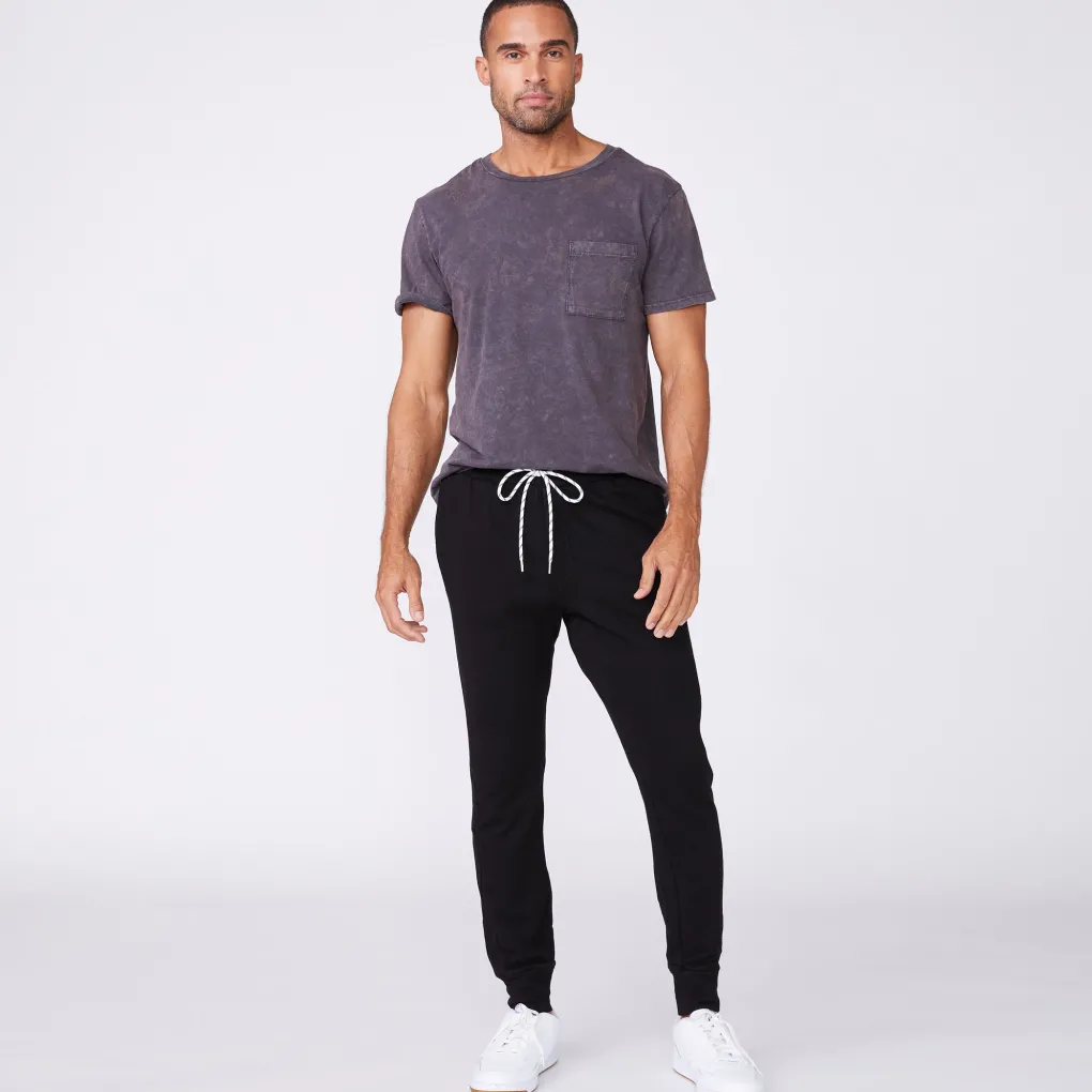 Men's Bottoms|Mens Sale*MONROW Men's Bungee Cord Joggers - Color BLACK