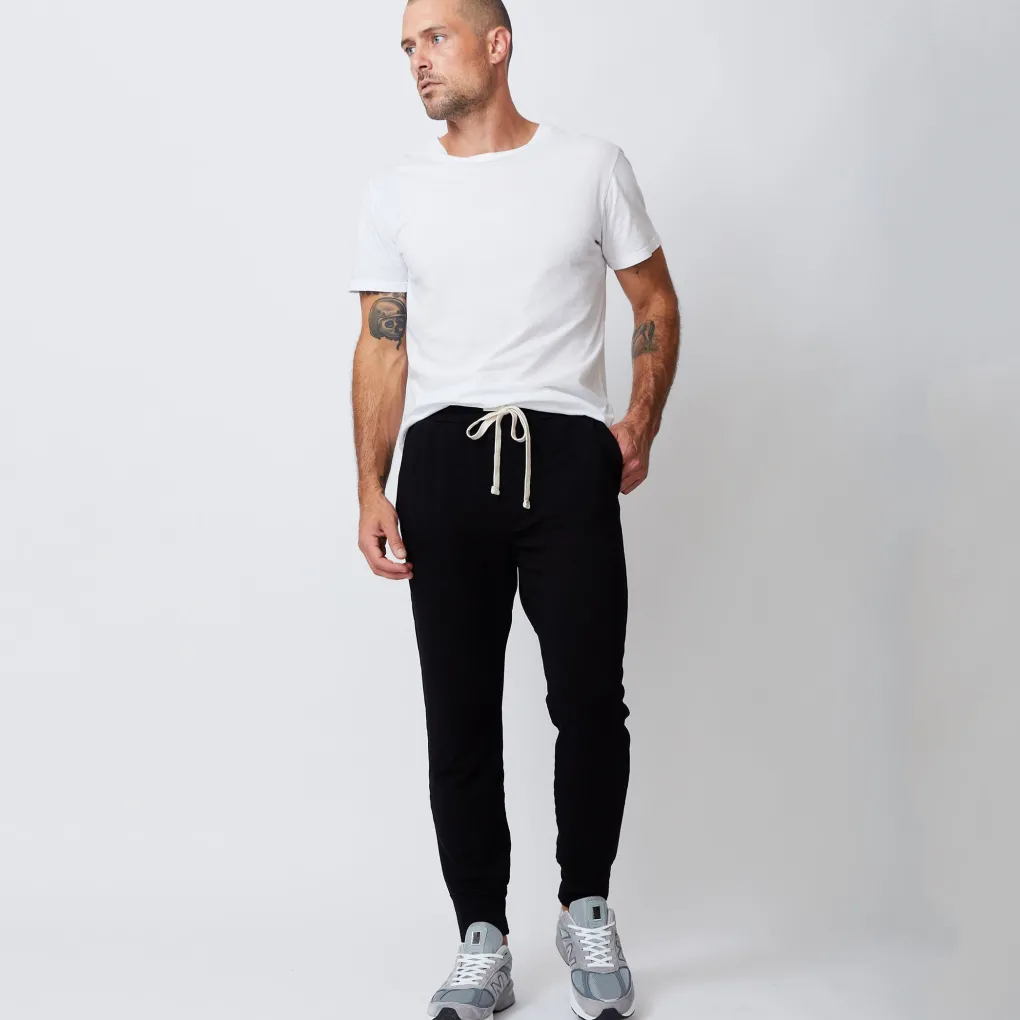 Men's Bottoms|Mens Classics*MONROW Men's Supersoft Fleece Jogger - Color BLACK