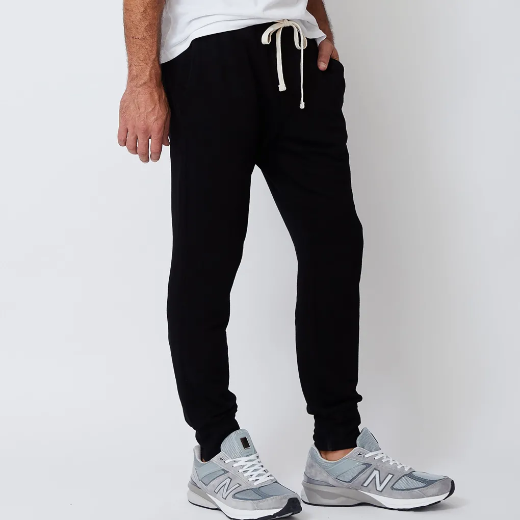 Men's Bottoms|Mens Classics*MONROW Men's Supersoft Fleece Jogger - Color BLACK
