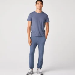 Men's Bottoms|Mens Sale*MONROW Men's Vintage Sweats - Blue Steel Color BLUESTEEL