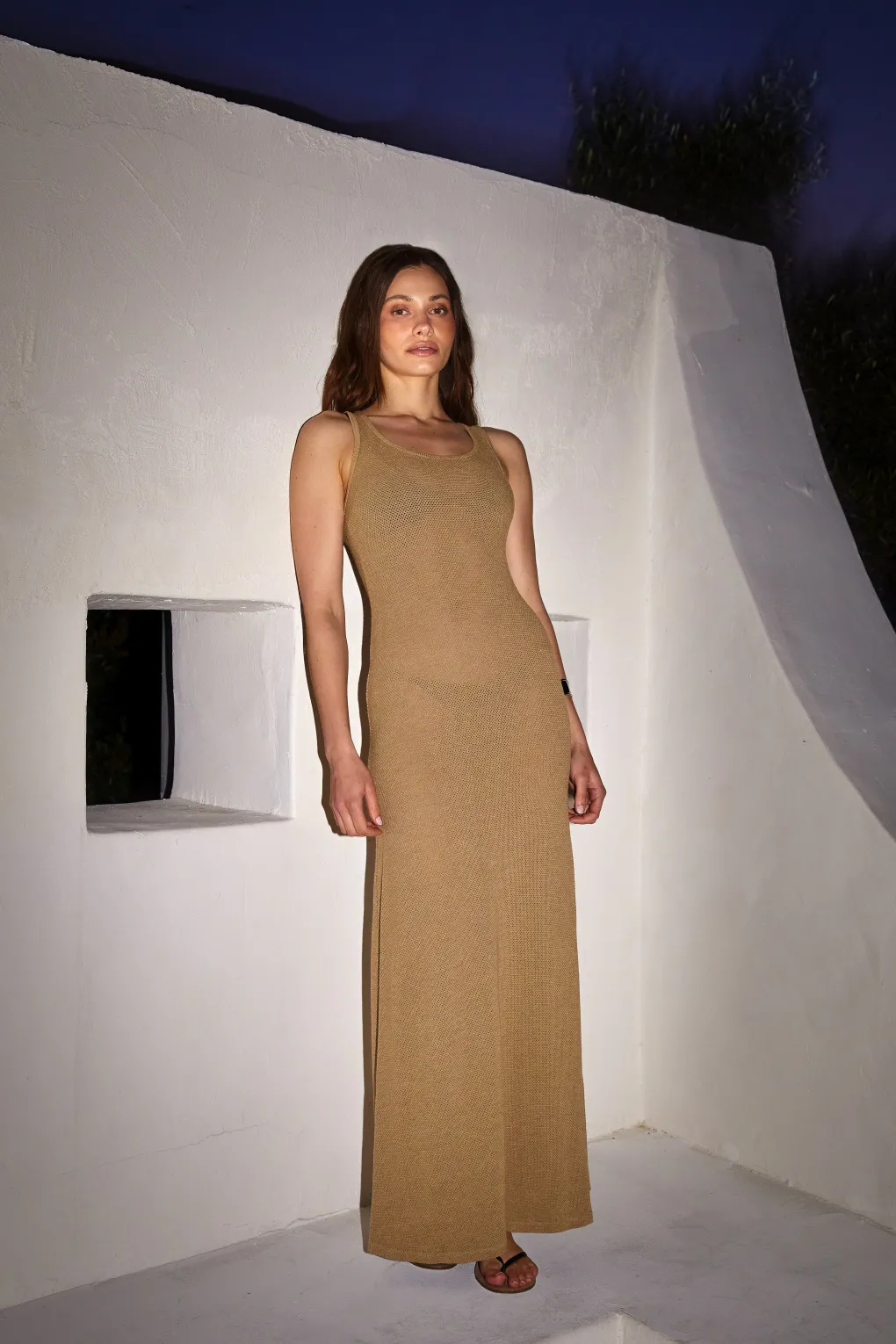 Dresses*MONROW Mesh Maxi Dress CROISSANT