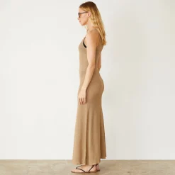 Dresses*MONROW Mesh Maxi Dress CROISSANT