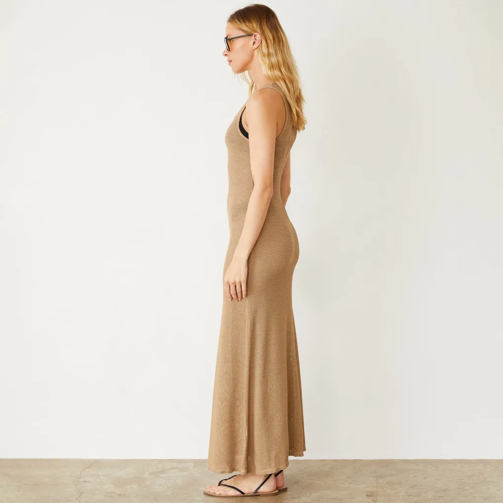 Dresses*MONROW Mesh Maxi Dress CROISSANT