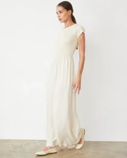 Dresses*MONROW Mix Media Maxi Dress OFFWHITE