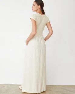 Dresses*MONROW Mix Media Maxi Dress OFFWHITE