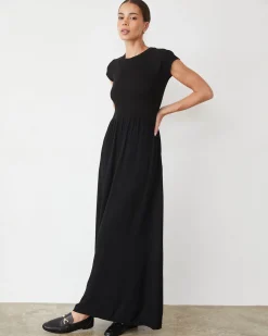Dresses*MONROW Mix Media Maxi Dress BLACK