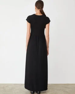 Dresses*MONROW Mix Media Maxi Dress BLACK