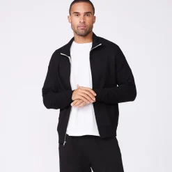 Mens Sale|Men's Sale*MONROW Mock Neck Zip Up BLACK