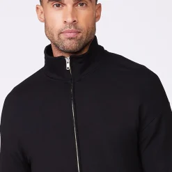 Mens Sale|Men's Sale*MONROW Mock Neck Zip Up BLACK