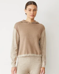 Sets|Hoodies*MONROW Organic Cotton Cashmere Hooded Sweater WALNUT