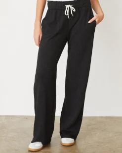 Travel Essentials|Sweats*MONROW Original Fleece Straight Leg Sweat BLACK