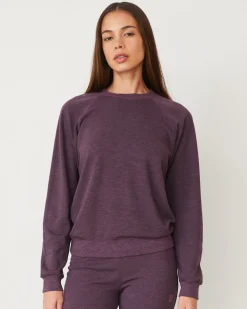 Travel Essentials|Sets*MONROW Original Fleece Vintage Raglan HEATHEREDGRAPE